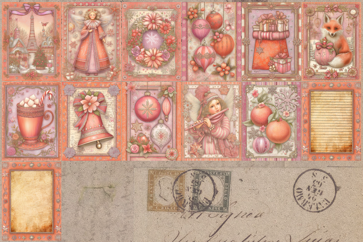 Christmas Ephemera Junk Journal Kit, a Seasonal Illustration by Print Haven Mochi Vintage (Photo 6 of 11)