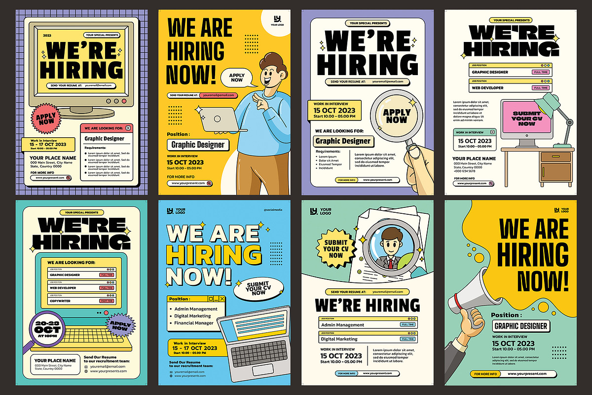 We're Hiring Flyer (16 Assets), a Flyer Template by Graptail (Photo 2 of 12)