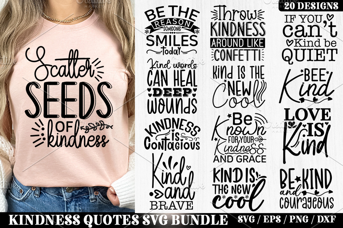 Kindness Quotes SVG Bundle, a Graphic by akazaddesign (Photo 1 of 7)