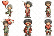 Quirky Valentine Boy Clipart, an Illustration by Black Bird Studio (Thumbnail 3 of 6)