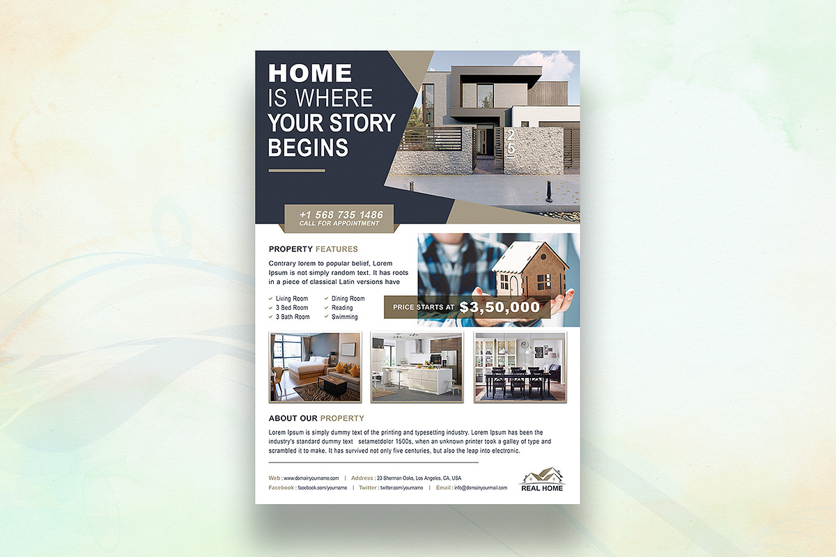 Real Estate Flyer, a Flyer Template by DesignDevisers (Photo 2 of 10)