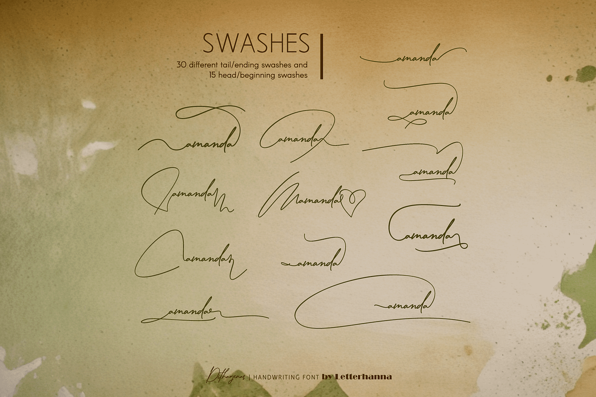 Dithagenas Font, a Handwritten Font by Letterhanna Studio (Photo 5 of 14)