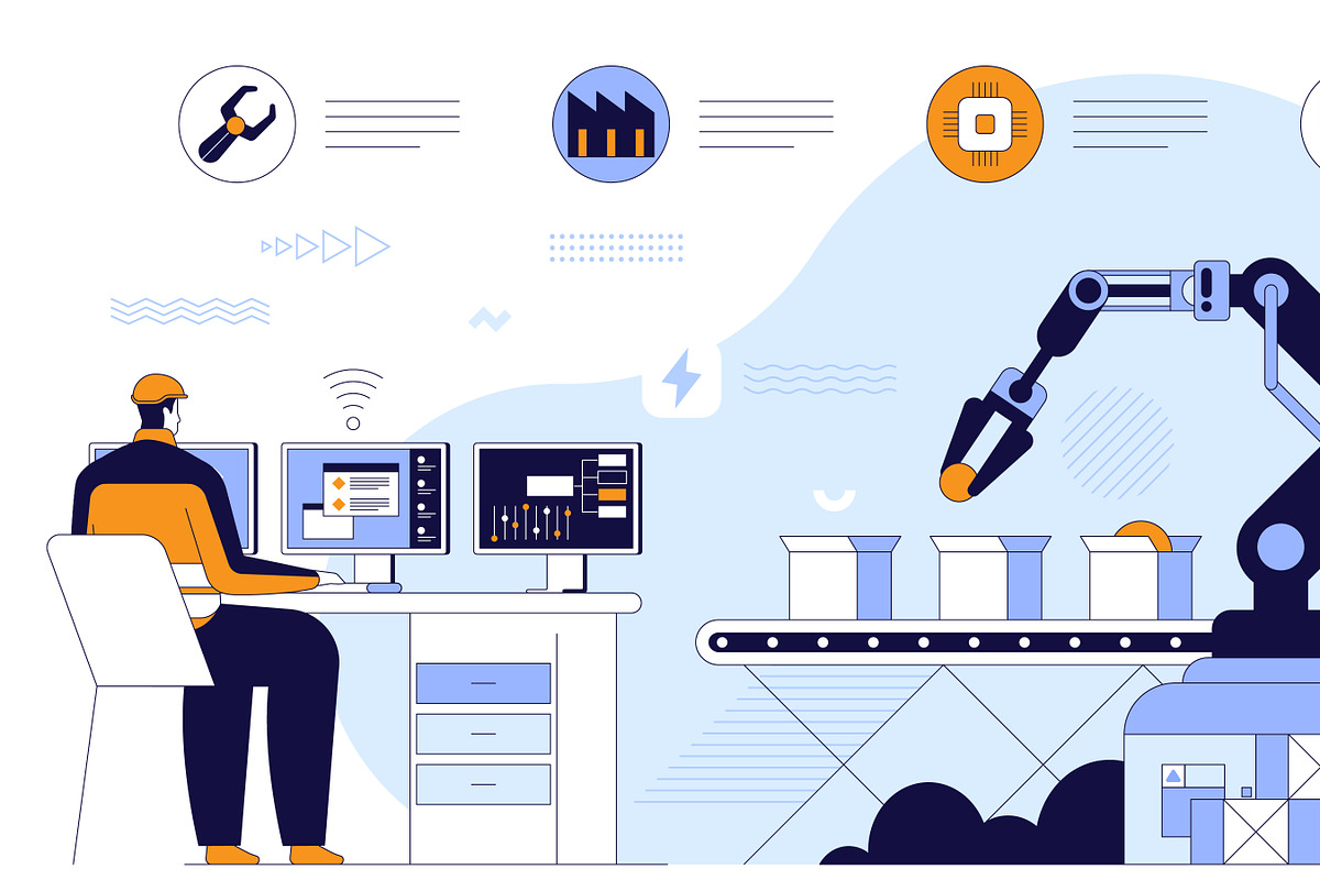 Robotics in Industrial Automation, a Technology Illustration by IcoMaker (Photo 21 of 21)