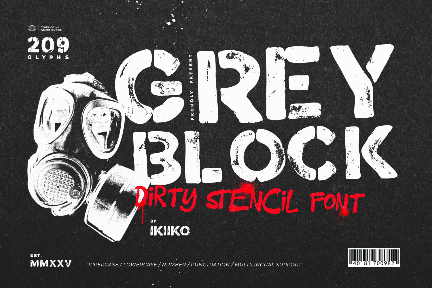 Greyblock - Dirty Stencil Font