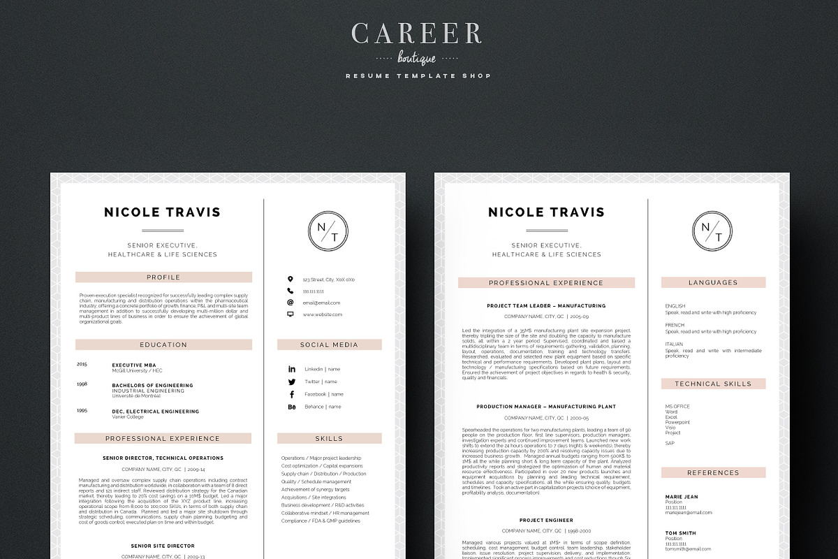 Modern Resume & CoverLetter Template, a Resume Template by careerboutique (Photo 5 of 6)