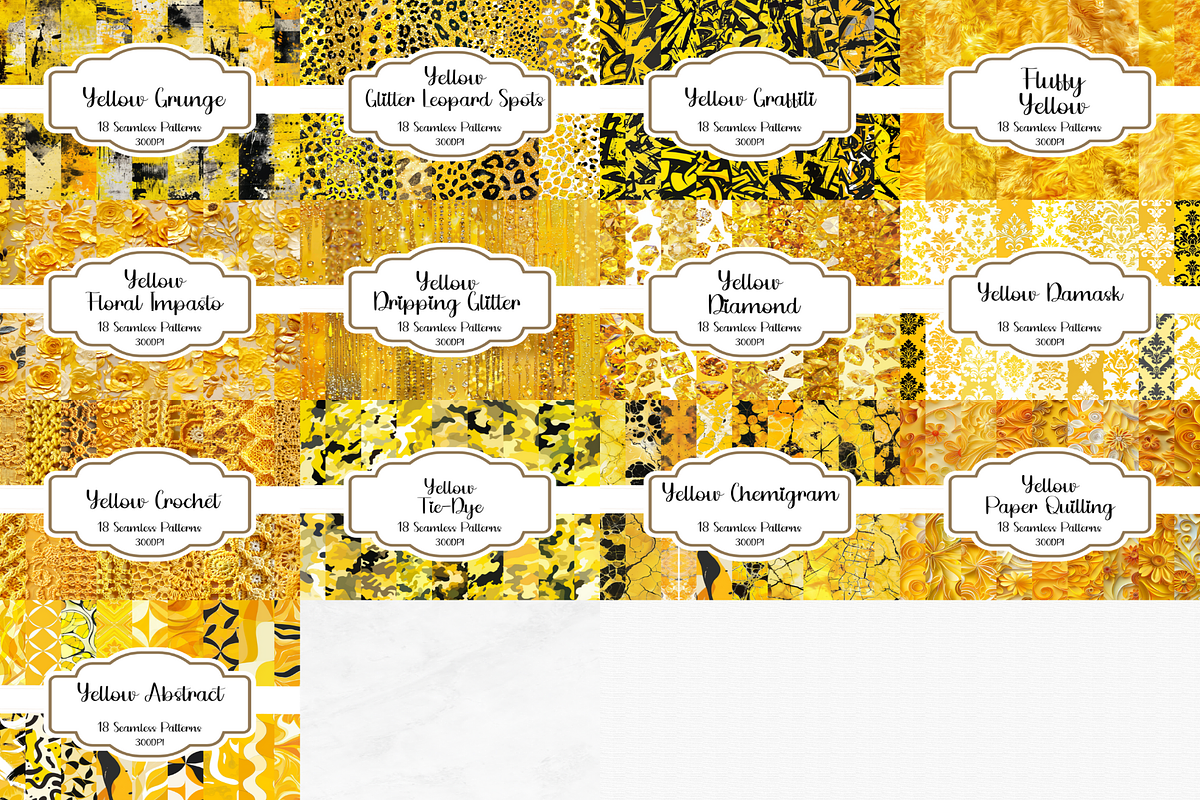 500 Yellow Seamless Patterns, a Pattern Graphic by PrintablesByFranklyn (Photo 3 of 4)