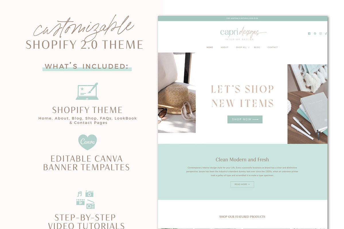 Pastel Shopify Theme Template, a Shopify Template by Macarons and Mimosas (Photo 2 of 10)