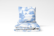 Blue pagoda, a Pattern Graphic by Anyuka (Thumbnail 4 of 8)