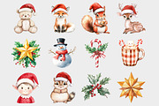 Woodland Christmas Animals Clipart, a Seasonal Illustration by Design Market (Thumbnail 3 of 4)