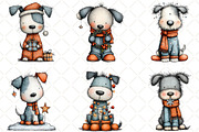 Whimsical Christmas Dogs Clipart, an Animal Illustration by Black Bird Studio (Thumbnail 3 of 6)