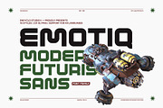 EMOTIQ - Futuristic Font Family, a Sans Serif Font by Enxyclo Studio (Thumbnail 1 of 10)