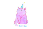 Cute Unicorn Cat, an Illustration by iliveinoctober (Thumbnail 1 of 3)