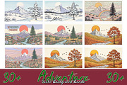 Artistic mountain landscape Bundle, a Background Graphic by Sofia's Fashion (Thumbnail 2 of 4)