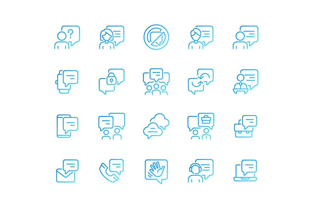 Chat bubble pixel perfect gradient, an Outline Icon by IMG Visuals