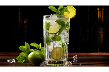 bar glass mojito drink classic ai, a Food & Drink Photo by pikepicture