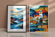 Coastal Town Illustration, a Decorative Illustration by Housui Patterns (Thumbnail 5 of 9)