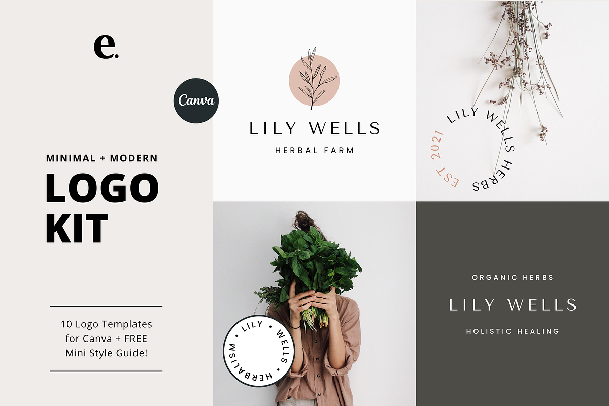 Modern Logo Template Canva, a Branding & Logo Template by Erin Cassidy (Photo 1 of 10)