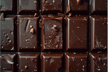 Decadent dark chocolate bar closeup, a Background Photo by Ylivdesign
