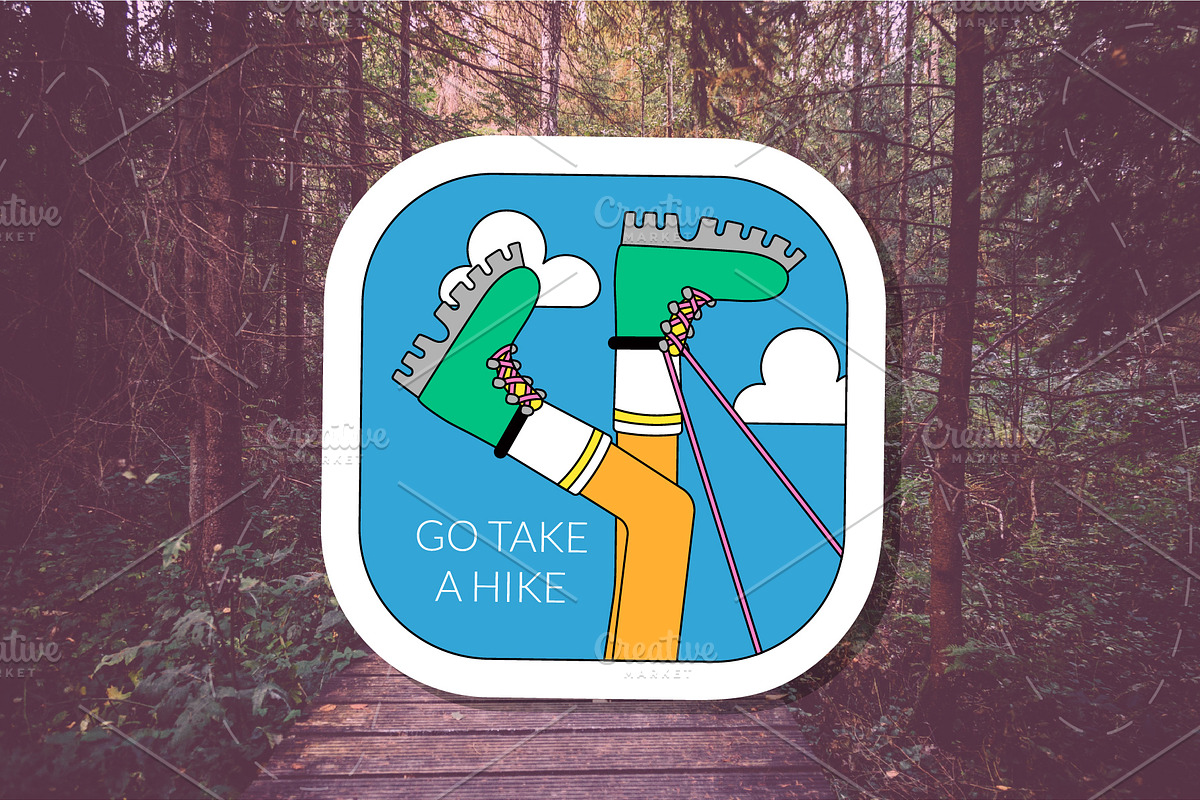 Retro Stickers Adventure Set, a Sport Illustration by T Bild (Photo 5 of 5)