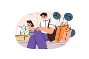 People shopping in store set, a Person Illustration by PaperTrident (Thumbnail 9 of 15)