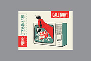 Call Now! Vector retro poster set., a Technology Illustration by PoPaShop (Thumbnail 6 of 8)