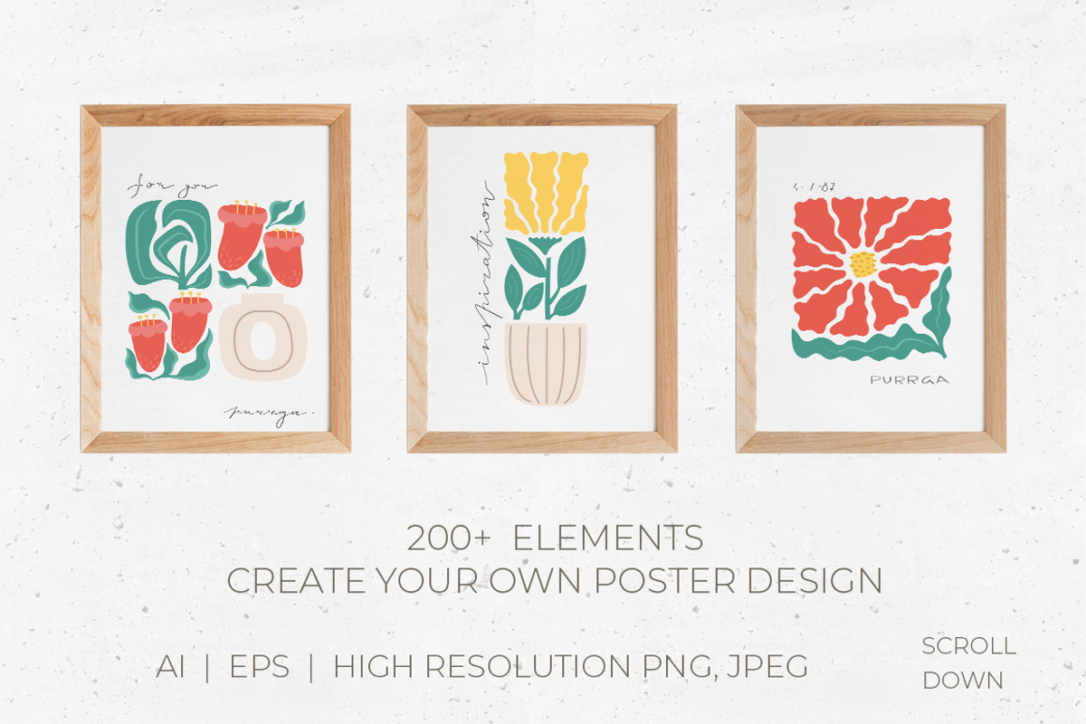 Abstract Flora. Poster Creator, a Decorative Illustration by Purrga (Photo 5 of 10)