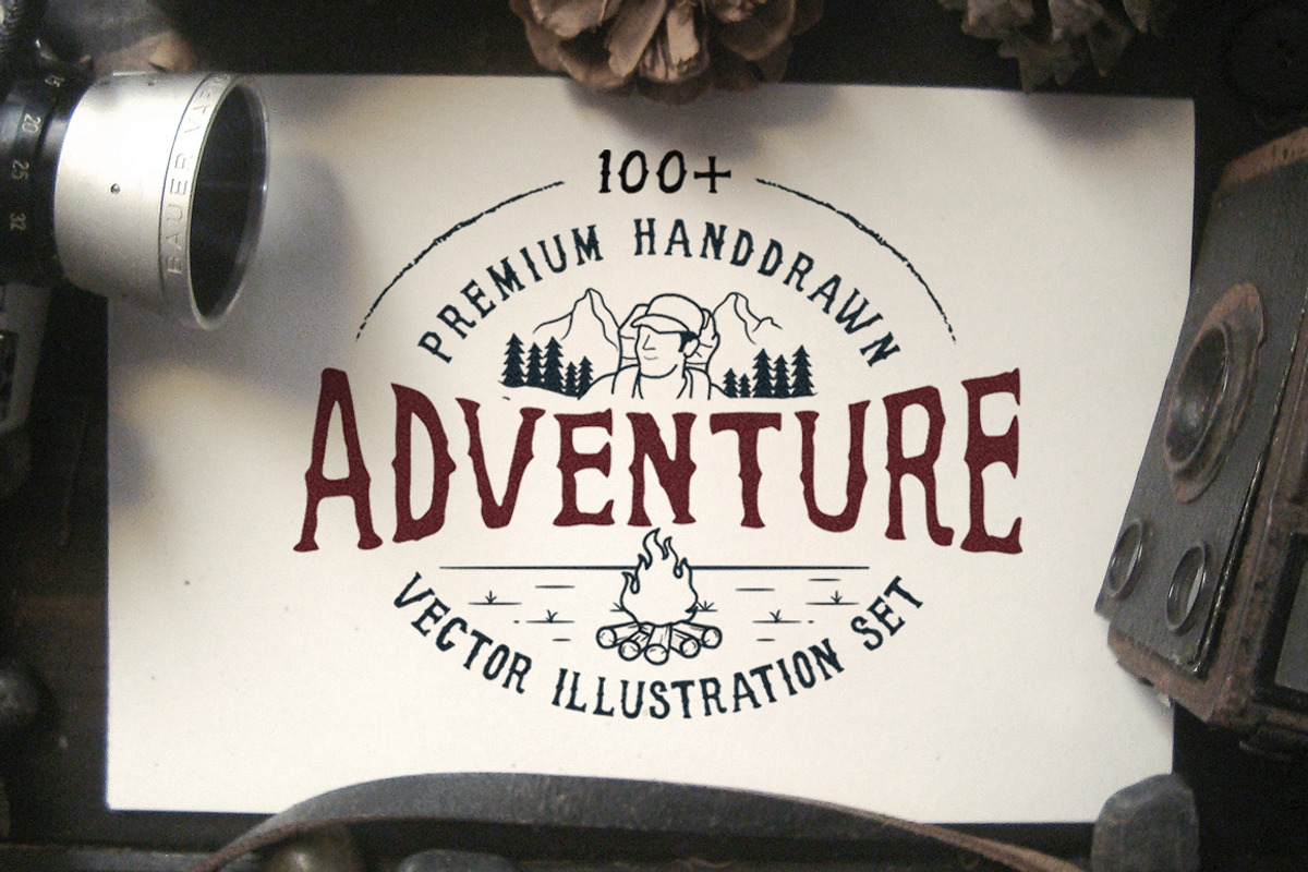 100+ PREMIUM HANDDRAWN ADVENTURE SET, an Object Graphic by Vibesteam (Photo 1 of 13)