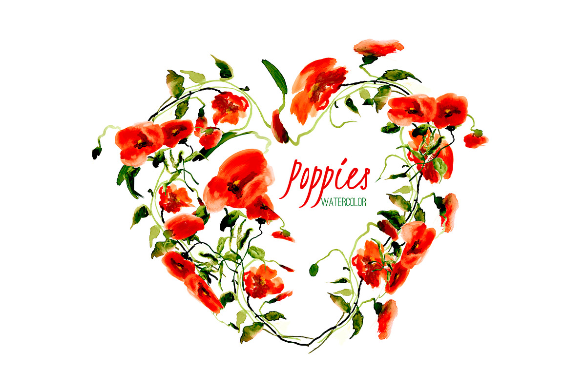 №15 Poppies red with splashes, a Decorative Illustration by Rasveta (Photo 1 of 5)