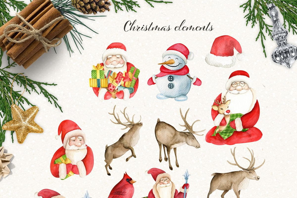 Christmas Watercolor Bundle, a Food Illustration by JuliaBadeeva (Photo 10 of 18)