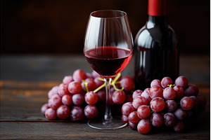 A glass of red wine with a wine, a Food & Drink Photo by Sergey Kotenev