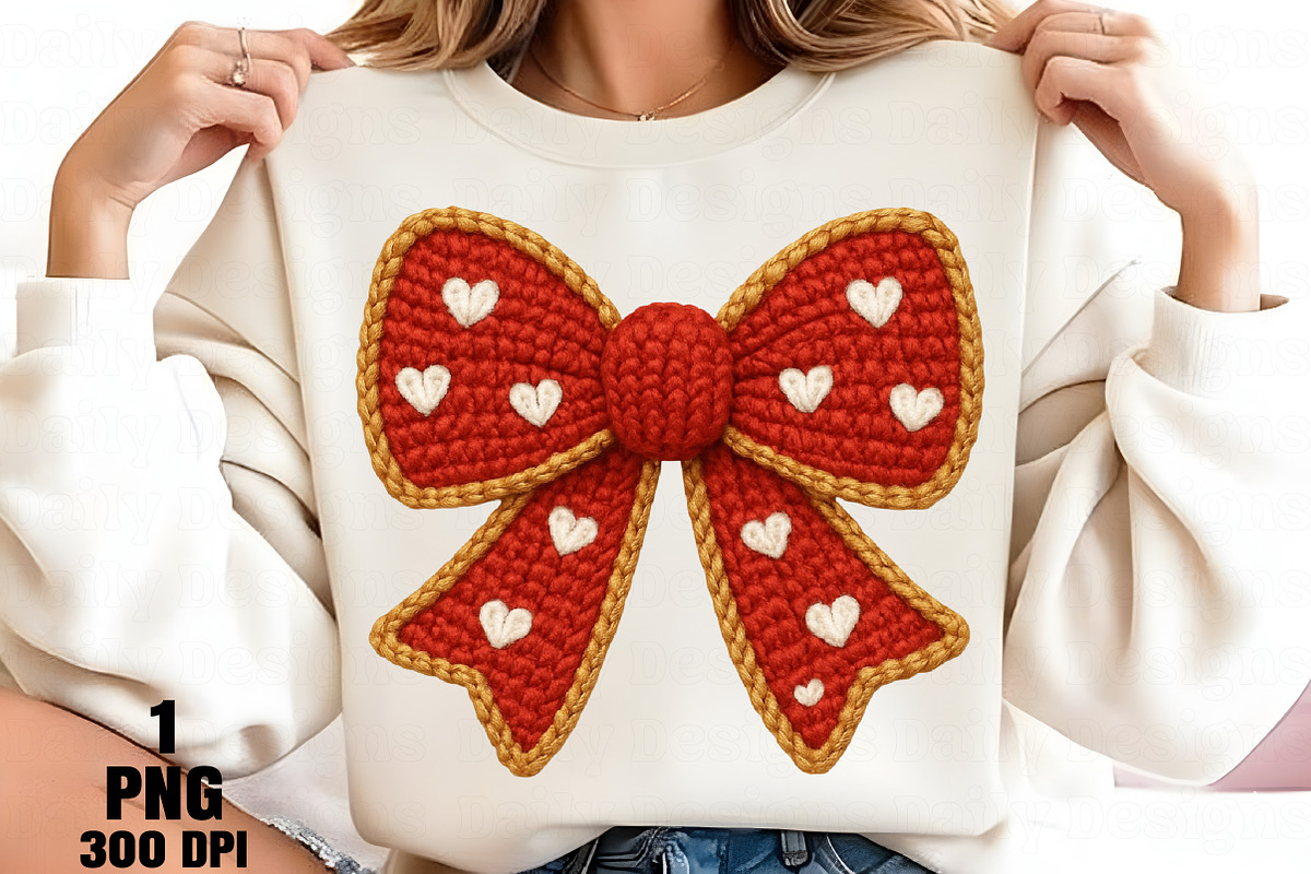 Yarn Faux Embroidery Valentine Bow P, an Illustration by Daily.Designs (Photo 3 of 5)