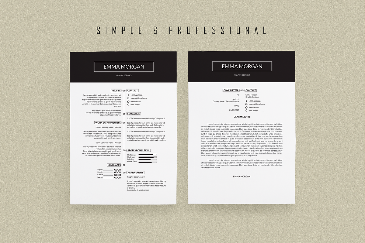 Professiona Resume BUNDLE Template M, a Resume Template by Showy68 Template (Photo 3 of 6)