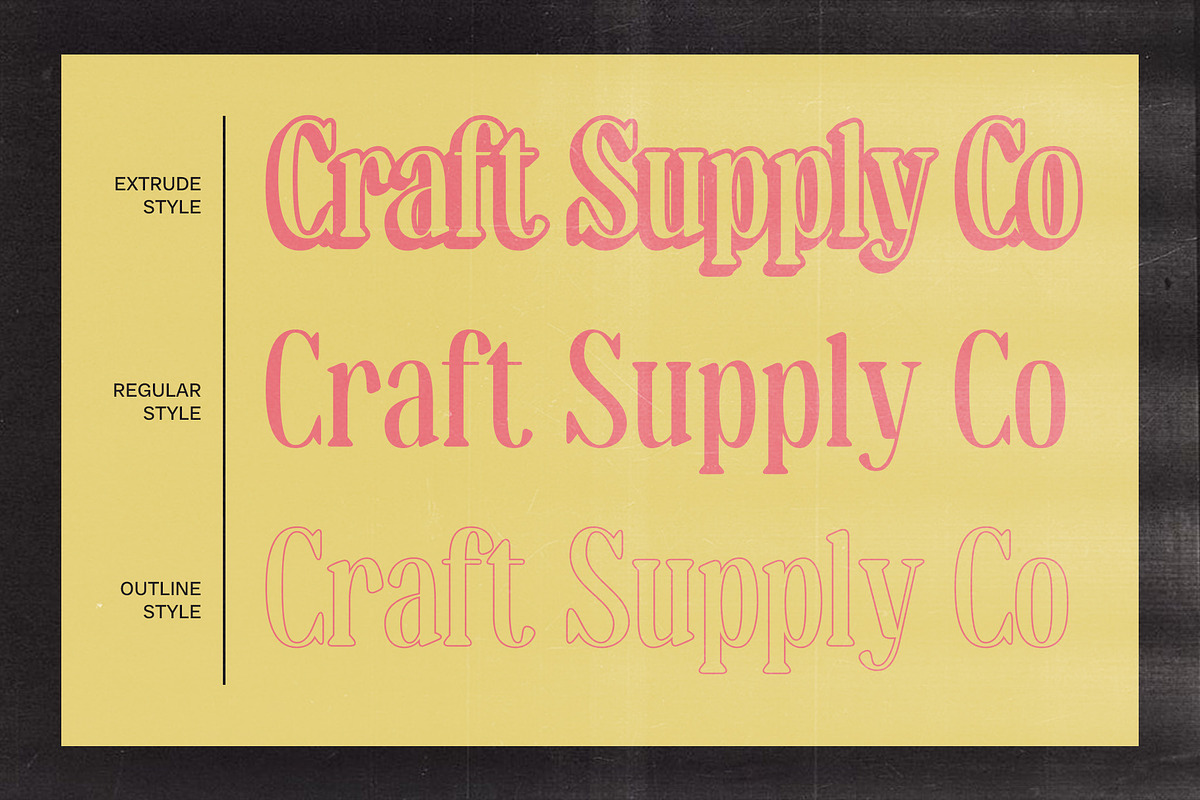 Benida Rounded 3D, a Serif Font by Craft Supply Co. (Photo 2 of 8)