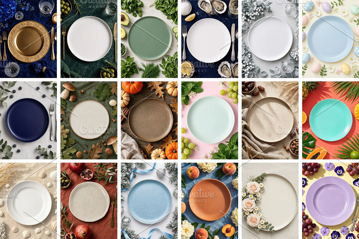 Empty Plate Photos, Top View Flat, a Food & Drink Photo by Selenique Studio (Photo 10 of 10)