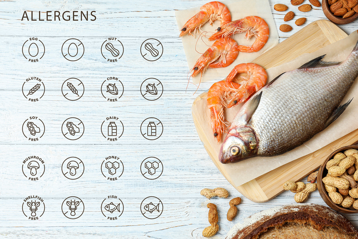 Eco, bio and organic labels icons, an Outline Icon by RevolutionizZed (Photo 3 of 9)