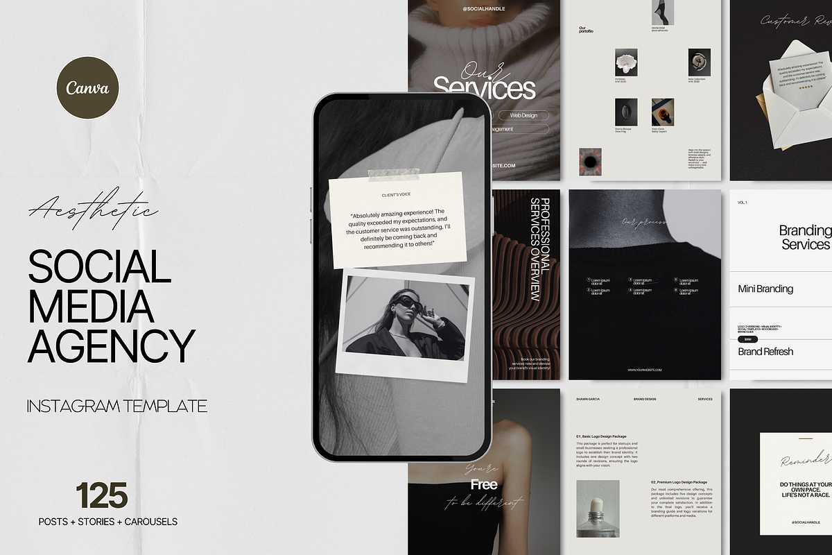 Aesthetic social media Kit, a Social Media Template by My Template Studio (Photo 1 of 20)