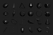 240 Black Abstract 3D Shapes, an Object Graphic by Cursedesign (Thumbnail 6 of 6)