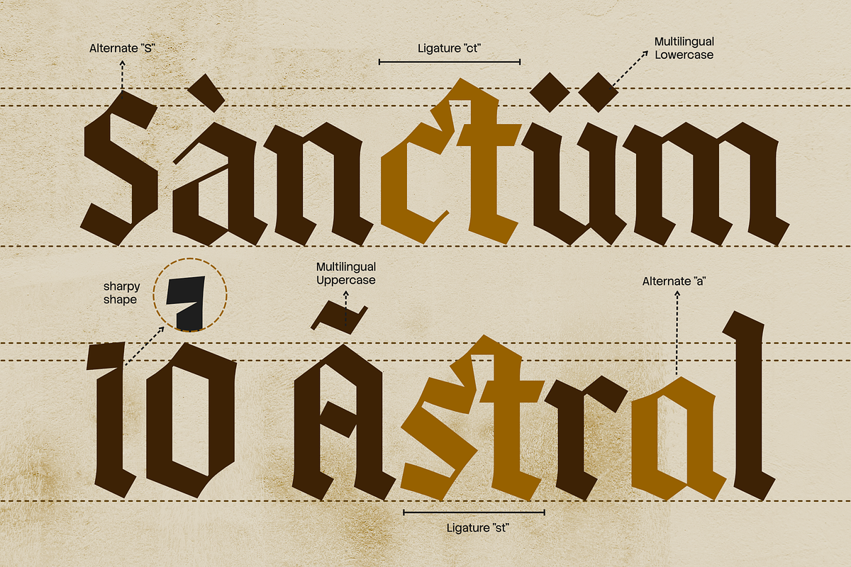 Quitestar – Modern Blackletter, a Blackletter Font by Typia Nesia (Photo 5 of 12)