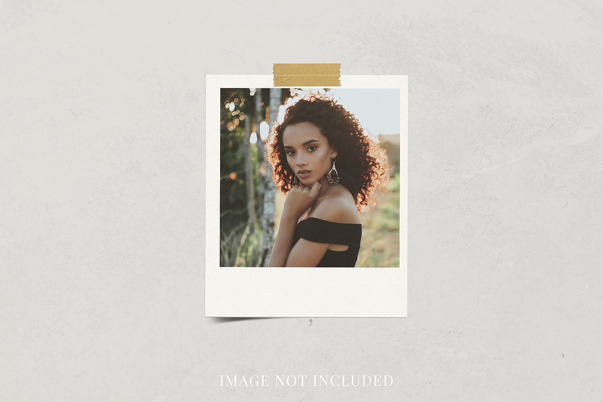 Polaroid Photo Mockup Soft Shadow preview 4