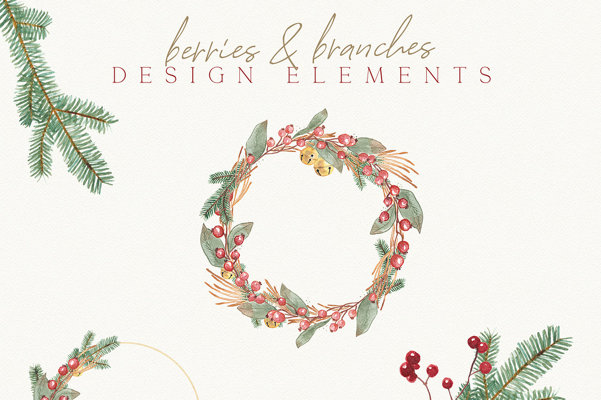 Christmas Watercolor Festive Clipart, an Animal Illustration by January Bloom (Photo 16 of 32)
