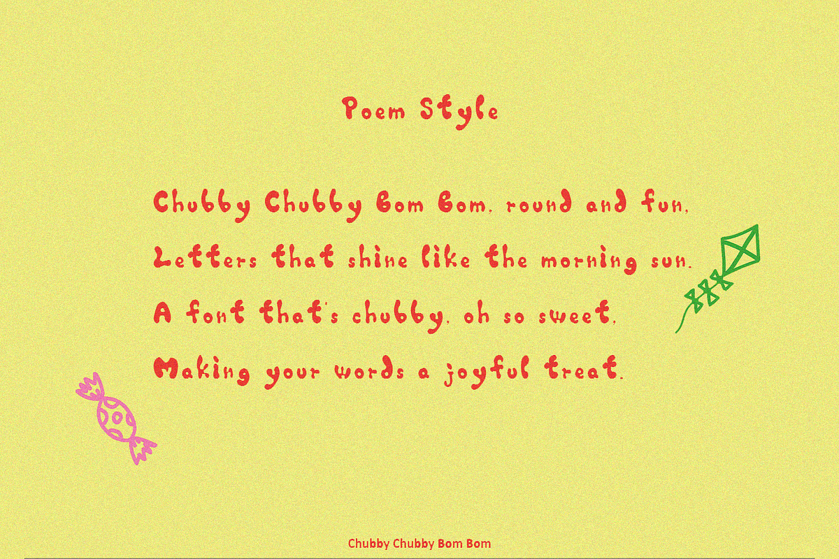 ChubbyChubby BomBom: Hand drawn font, a Font by Chun (Photo 8 of 9)