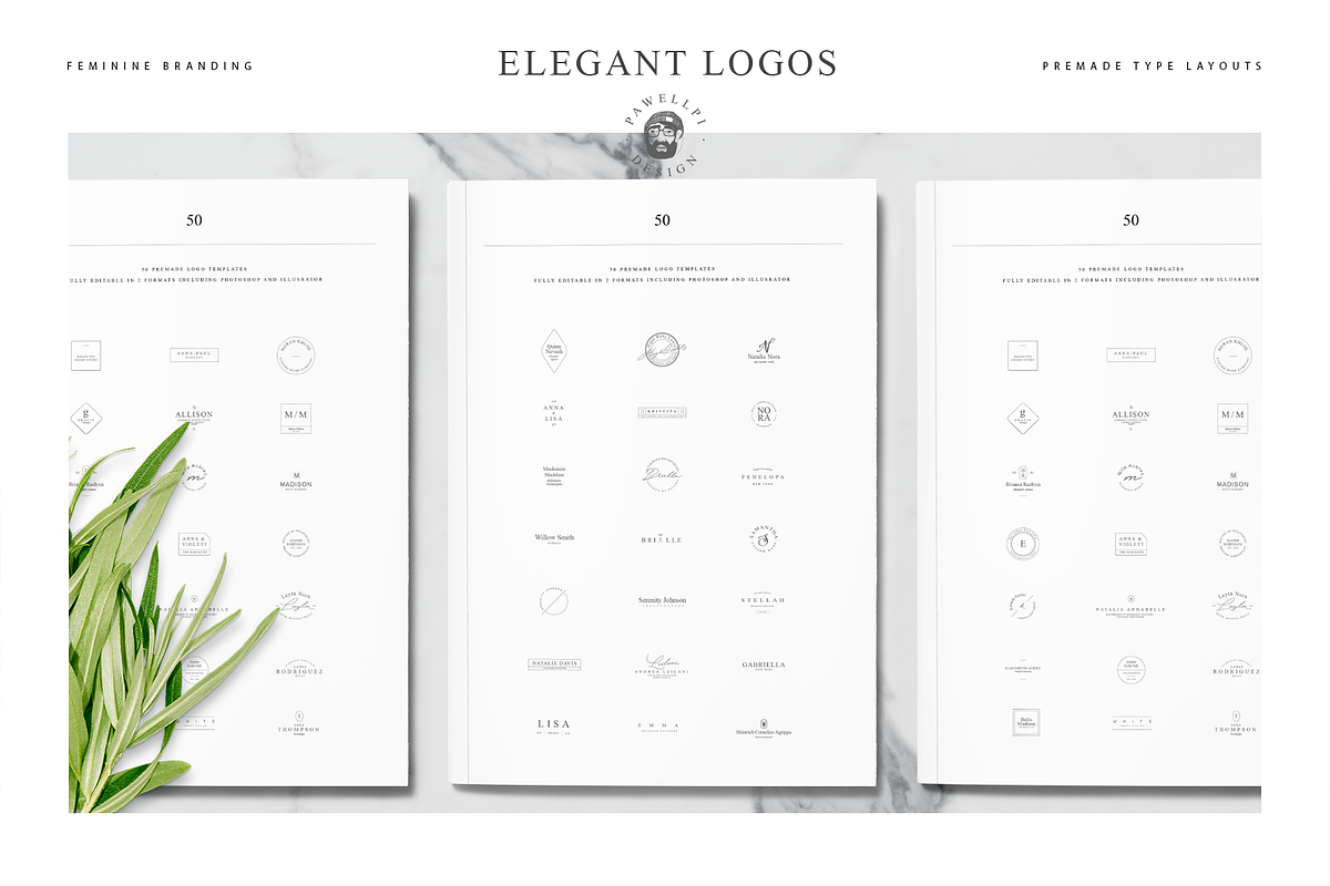 50 Elegant Premade Logo Templates, a Branding & Logo Template by pawellpi (Photo 6 of 26)