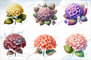 Watercolor Spring Hydrangea Flowers, a Graphic by designcity5 (Thumbnail 2 of 5)