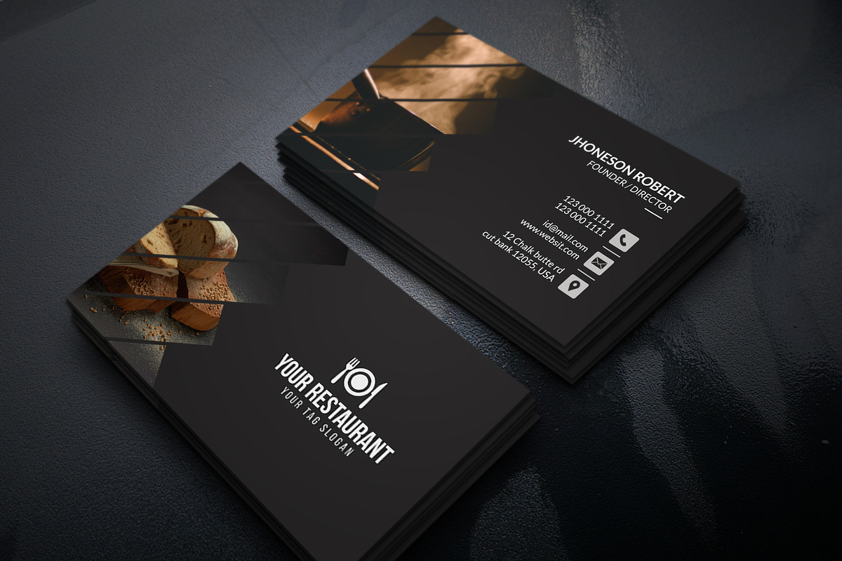Restaurant/Food Business Card, a Business Card Template by Helal Shop (Photo 2 of 4)