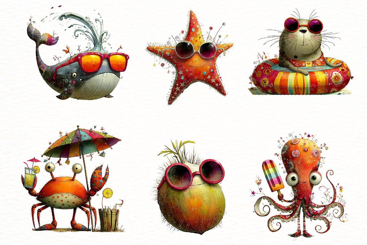 Whimsical Summer Clipart, an Illustration by Designworld (Photo 3 of 8)