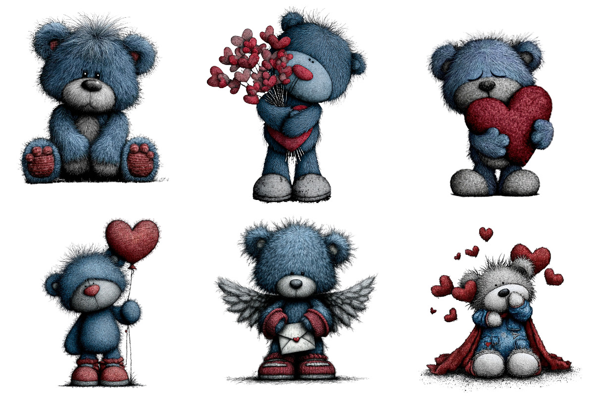 Whimsical Valentine Teddy Bear, an Illustration by CreationArt (Photo 6 of 6)