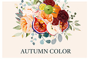 Autumn Floral Clipart Set, a Decorative Illustration by anastasiia.art (Thumbnail 1 of 8)