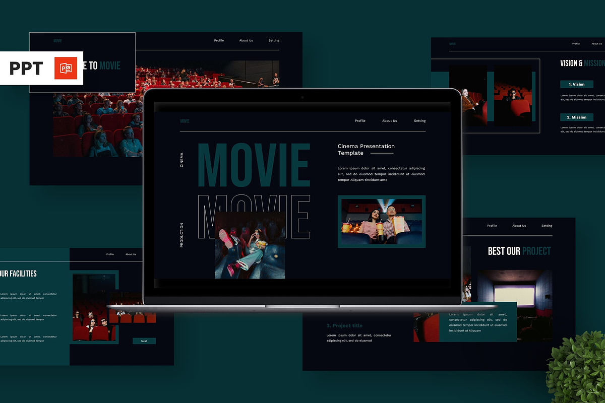 Movie - Cinema Powerpoint, a Presentation Template by Deepslide Studio (Photo 1 of 6)
