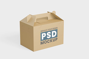 Delivery Food Brown Box Mockup