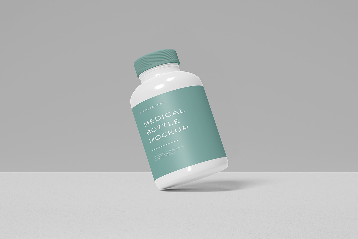 Supplement Bottle Packaging Mockup, a Cups & Container Mockup by Pexelcorner (Photo 4 of 5)